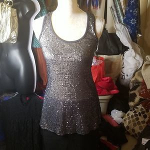 H.i.P. Gravel Sequined Tunic Tank Top NWT Sz. XS Happening In The Now